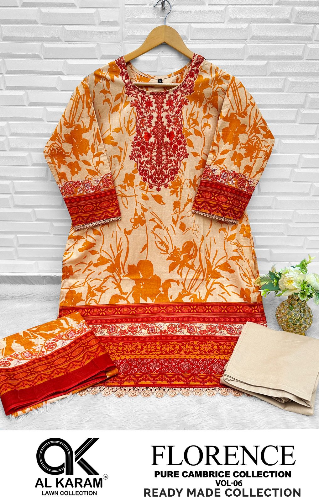 Florence Vol 6 By Al Karam Lawn Cotton Pakistani Readymade Suits Orders In India